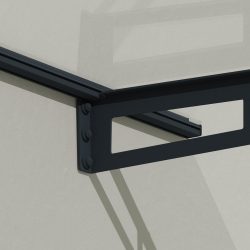 Bremen Door Awning 2.1m x 0.9m - Grey Frame With Clear Panel