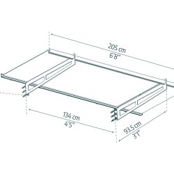 Bremen Door Awning 2.1m x 0.9m - Grey Frame With Clear Panel