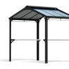 Austin Grill Gazebo 1.8m x 2.2m - Black Frame With Grey Roof