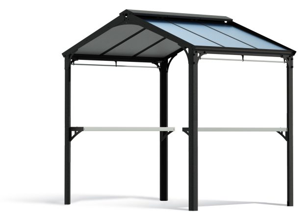 Austin Grill Gazebo 1.8m x 2.2m - Black Frame With Grey Roof