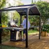 Austin Grill Gazebo 1.8m x 2.2m - Black Frame With Grey Roof