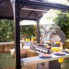 Austin Grill Gazebo 1.8m x 2.2m - Black Frame With Grey Roof