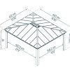 Dallas Gazebo 4.2m x 4.8m - Grey Frame With Grey Roof