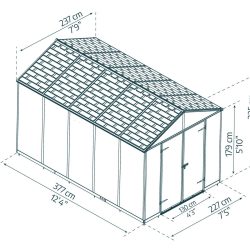 Rubicon Garden Shed 2.4m x 3.8m - Grey