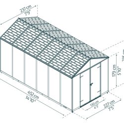 Rubicon Garden Shed 2.4m x 4.5m - Grey