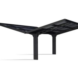 Sydney Carport Double 5.7m x 5.9m WINGS - Grey Frame With Grey Corrugated Roof