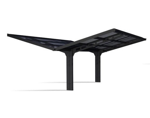 Sydney Carport Double 5.7m x 5.9m WINGS - Grey Frame With Grey Corrugated Roof