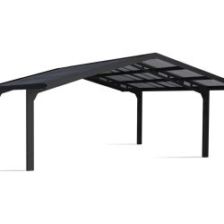 Sydney Carport Double 5.7m x 5.9m APEX - Grey Frame With Grey Corrugated Roof