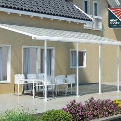 Feria Patio Cover 6.1m x 3m - White Frame With Clear Roof