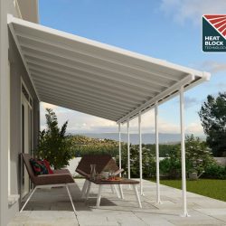 Feria Patio Cover 8.5m x 3m - White Frame With Clear Roof