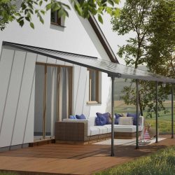 Feria 3.8m x 6.1m Patio Cover - White Aluminium Frame With Clear Polycarbonate
