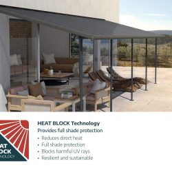 Feria Patio Cover 6.1m x 3m - White Frame With White Roof