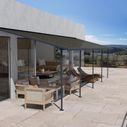 Sierra Patio Cover 8.5m x 3m - White Frame With Clear Roof