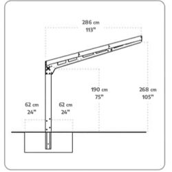 Sydney Carport Single 2.9m x 5.9m - Grey Frame With Grey Corrugated Roof
