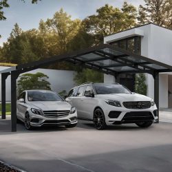 Sydney Carport Double 5.7m x 5.9m WINGS - Grey Frame With Grey Corrugated Roof