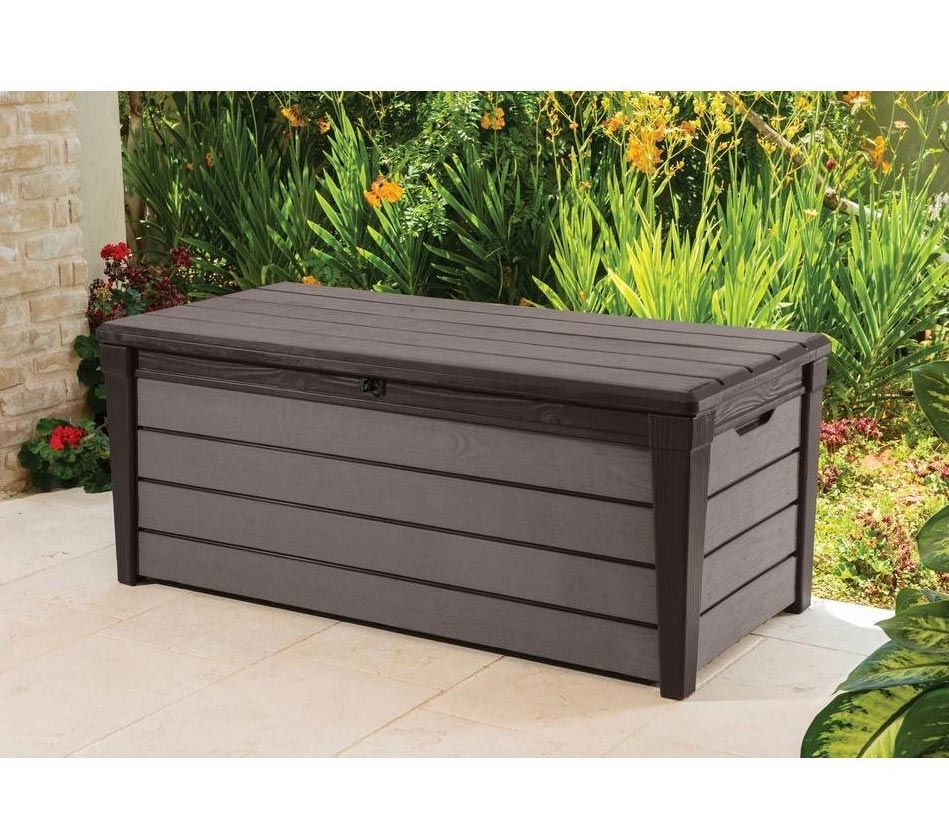 KETER BRUSHWOOD OUTDOOR STORAGE BOX BROWN 455L