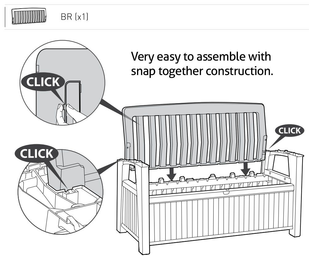 KETER PATIO STORAGE BENCH 227L STORAGE